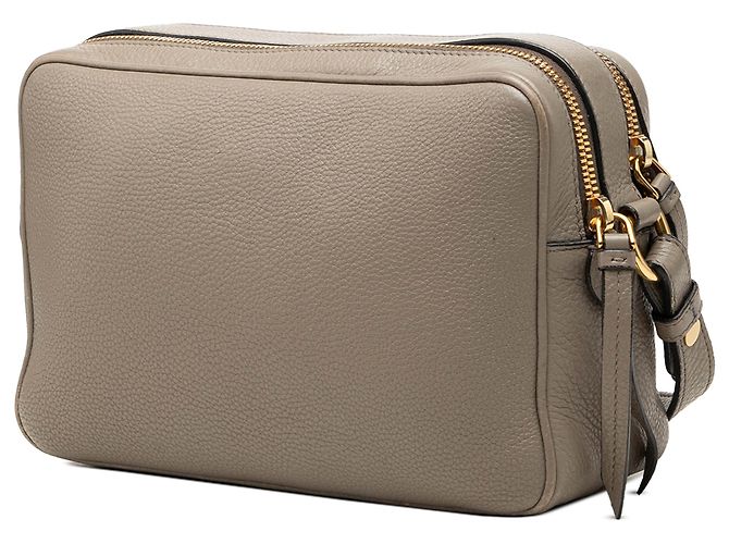 Bolso Camera Prada en Vitello Phenix marrón con doble cremallera Castaño Gris pardo - vista 2