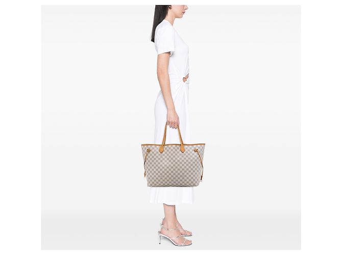 Louis Vuitton White Damier Azur Neverfull GM Bianco - vista 6