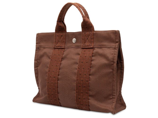 Hermès Brown Canvas Herline PM Marrom - vista 2