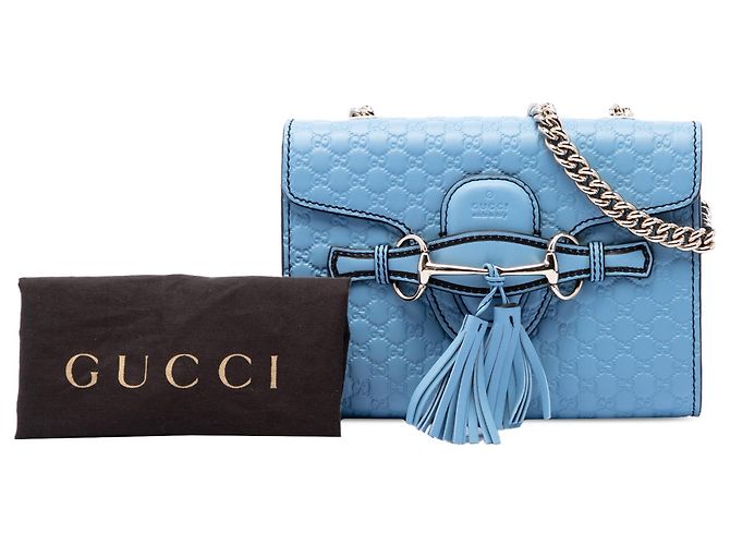 Gucci Blue Mini Microguccissima Emily Crossbody Blau Hellblau - Ansicht 7