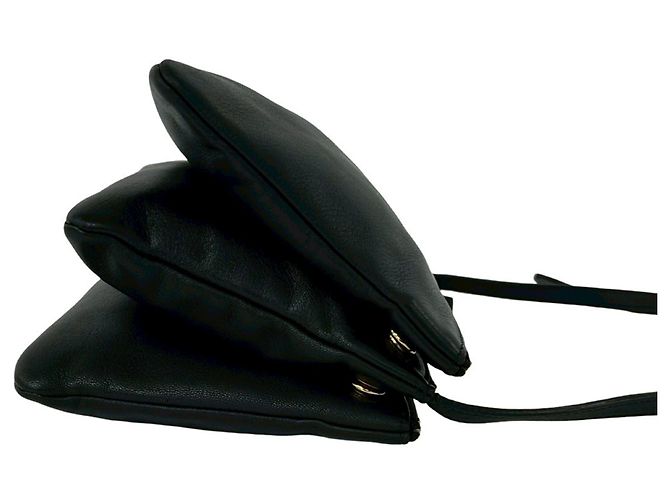 Céline Celine Trio Crossbody Small in pelle di agnello nera Nero - vista 6