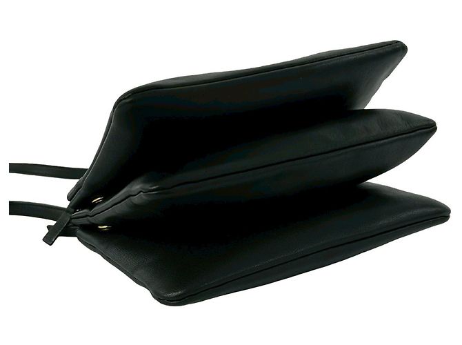 Céline Celine Trio Crossbody Small in pelle di agnello nera Nero - vista 7