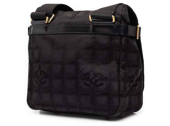 Borsa a tracolla Chanel Black New Travel Line in nylon Nero - vista 2