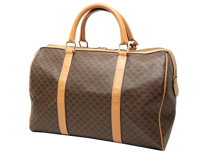 Céline Borsa Boston Celine in tela rivestita Macadam marrone - vista 2