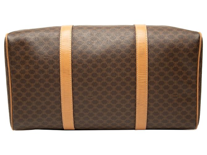 Céline Borsa Boston Celine in tela rivestita Macadam marrone - vista 3