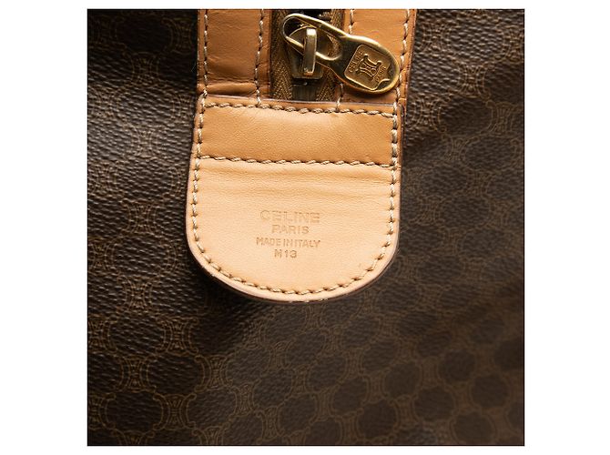 Céline Borsa Boston Celine in tela rivestita Macadam marrone - vista 5
