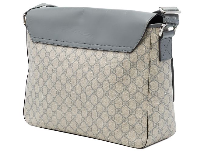 Borsa a tracolla con patta Gucci Beige GG Supreme e vitello - vista 2