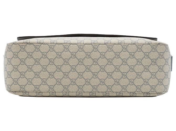 Borsa a tracolla con patta Gucci Beige GG Supreme e vitello - vista 3
