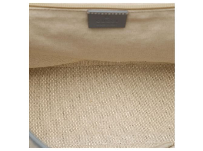 Borsa a tracolla con patta Gucci Beige GG Supreme e vitello - vista 4