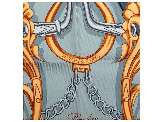 Lenço de seda Hermès Blue Brides et Destin 90 Azul Azul claro - vista 5