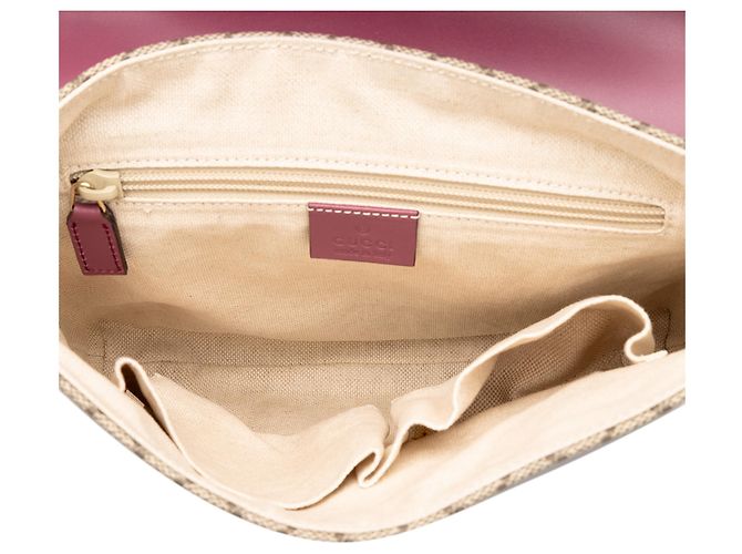 Gucci Beige GG Supreme Schultertasche mit Klappe - Ansicht 4