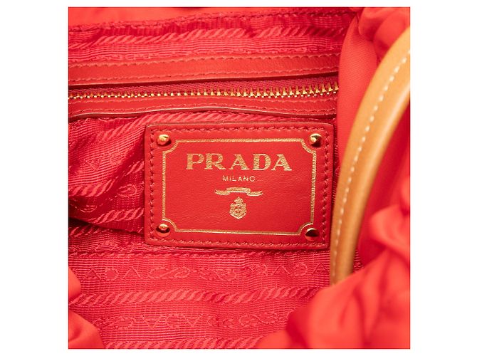 Bolso Tote Prada Red Tessuto Logo con cordón Roja - vista 5