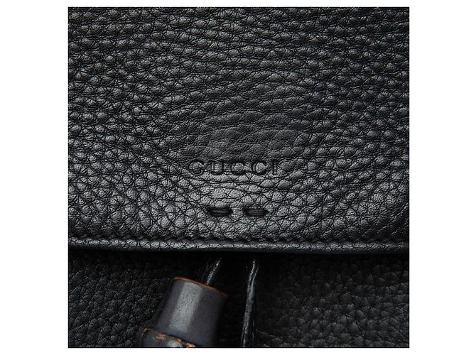 Gucci Black Medium Leather Bamboo Daily Crossbody Nero - vista 5