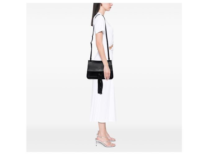 Gucci Black Medium Leather Bamboo Daily Crossbody Nero - vista 6