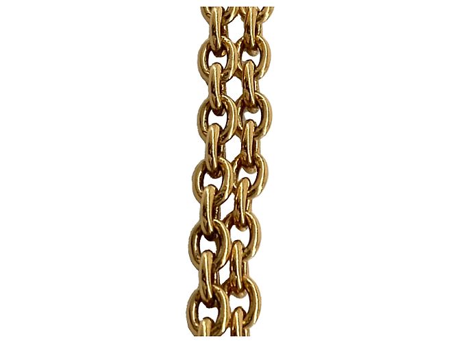 Chanel Gold CC vergoldete Medaillon-Halskette mit Sunburst-Anhänger Golden - Ansicht 10
