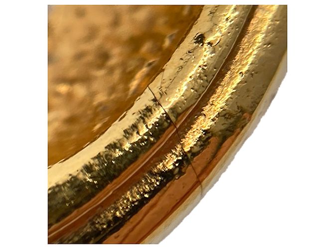Chanel Gold CC vergoldete Medaillon-Halskette mit Sunburst-Anhänger Golden - Ansicht 12