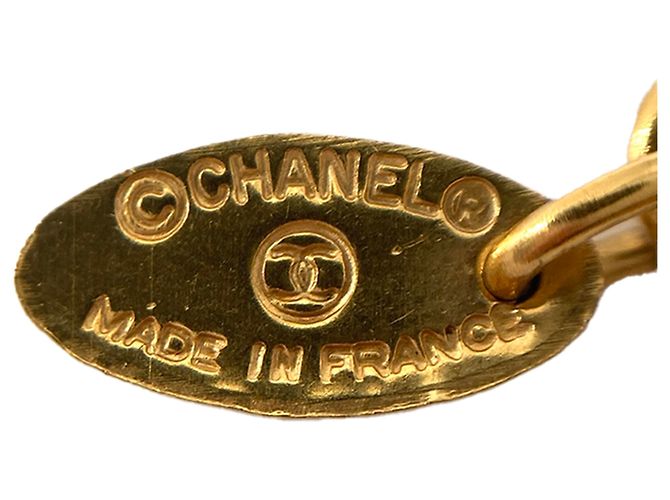 Chanel Gold CC vergoldete Medaillon-Halskette mit Sunburst-Anhänger Golden - Ansicht 5