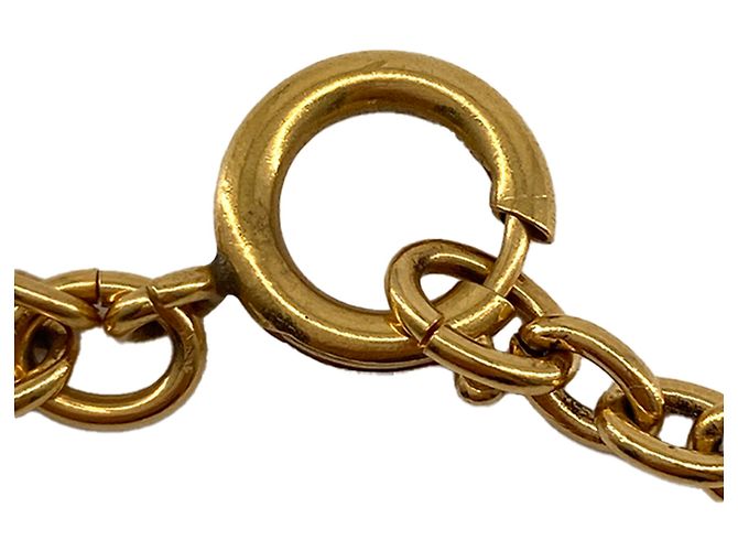 Chanel Gold CC vergoldete Medaillon-Halskette mit Sunburst-Anhänger Golden - Ansicht 7