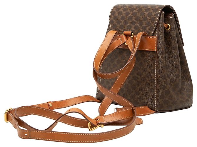 Céline Mochila Mini Macadam de lona revestida marrón Celine Castaño - vista 2