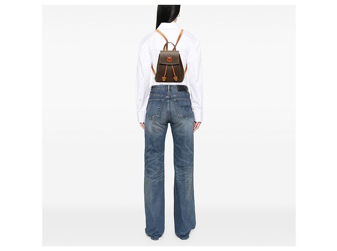 Céline Mochila Mini Macadam de lona revestida marrón Celine Castaño - vista 6