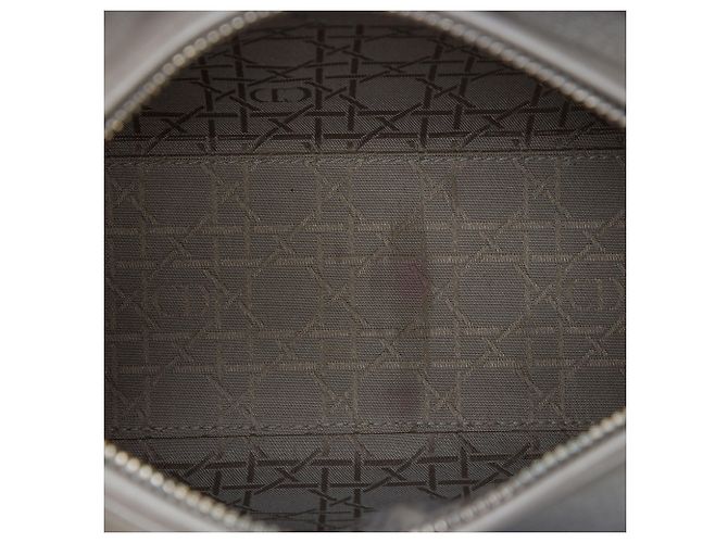 Autre Marque Dior Gray Medium Pearlescent Lambskin Cannage Lady Dior Castaño - vista 4