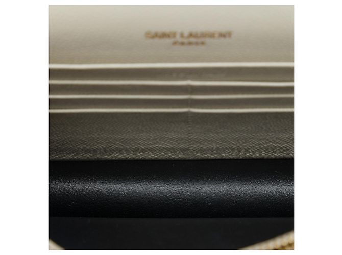 Autre Marque Saint Laurent White Grain de Poudre Monogram Kate Tassel Wallet on Chain Weiß Aus weiß - Ansicht 4