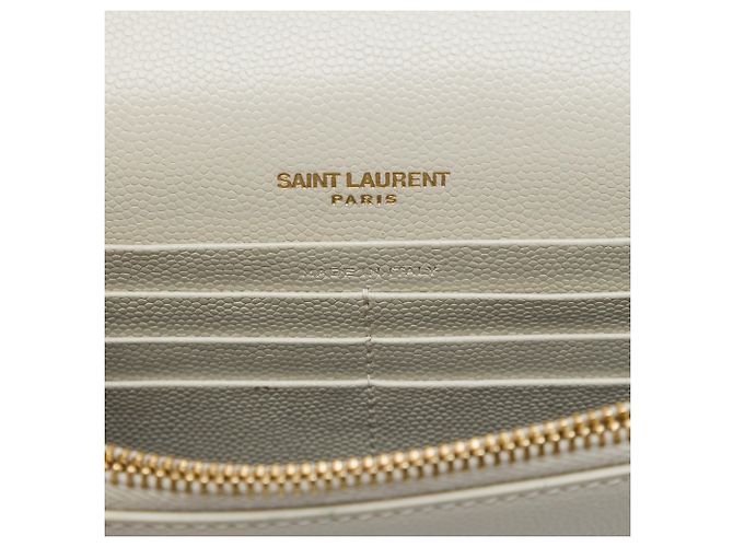Autre Marque Saint Laurent White Grain de Poudre Monogram Kate Tassel Wallet on Chain Weiß Aus weiß - Ansicht 5