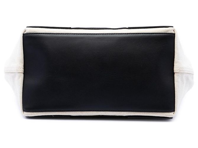 Balenciaga Sac Cabas Tote S en toile blanche et bleu marine - vue 3