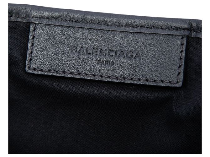 Balenciaga Sac Cabas Tote S en toile blanche et bleu marine - vue 5