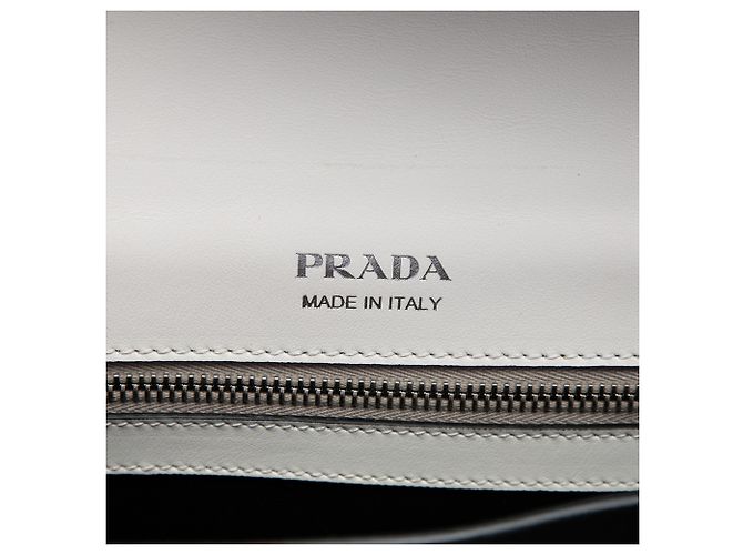 Borsa Satchel Elektra Prada in pelle City Calf e Saffiano bianca borchiata Bianco - vista 5