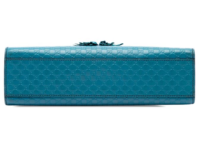 Borsa a tracolla Gucci Emily Medium Microguccissima Blu - vista 3