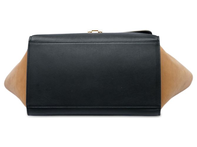 Céline Celine Trapeze Satchel aus tricolor Leder in Schwarz, Größe Medium - Ansicht 3