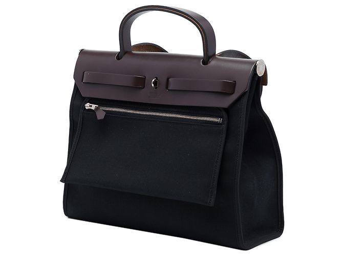 Hermès Black Toile Herbag Zip 31 Preto - vista 2