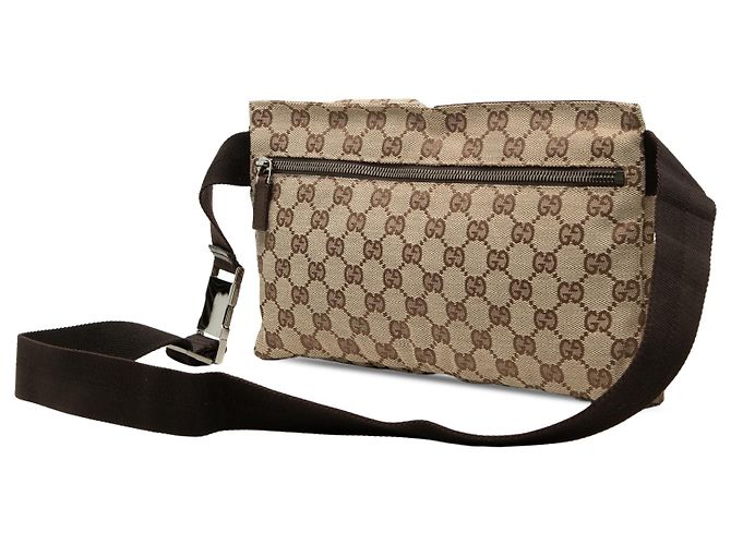 Bolso cinturón Gucci Beige GG Canvas con doble bolsillo - vista 2