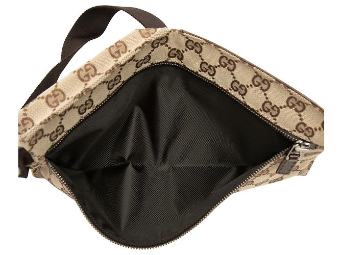 Bolso cinturón Gucci Beige GG Canvas con doble bolsillo - vista 4
