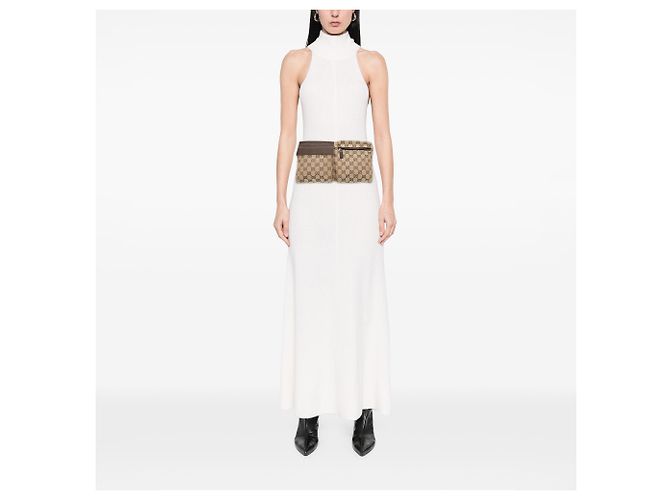 Bolso cinturón Gucci Beige GG Canvas con doble bolsillo - vista 6