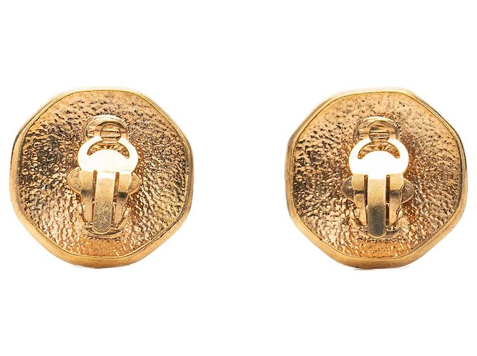 Orecchini a clip rotondi placcati oro Chanel Gold CC D'oro - vista 3