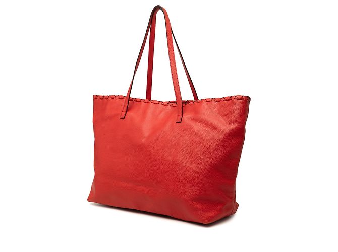 Sac cabas tressé Peggy Gucci en cuir de veau rouge - view 2