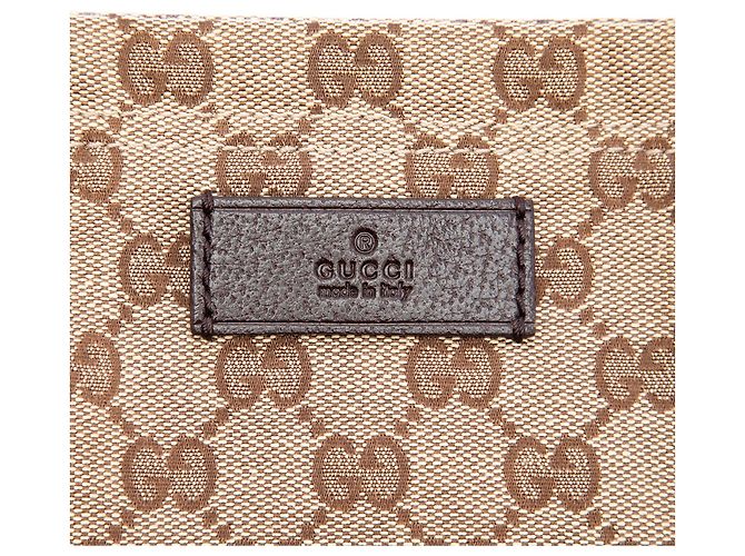 Borsa Tote Gucci in tela GG beige con banda Web - vista 5