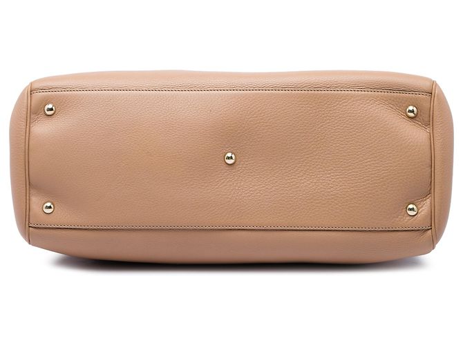 Borsa Gucci Bamboo Shopper grande in pelle di vitello marrone Carne - vista 3