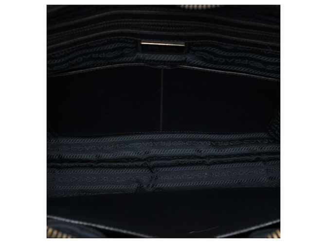 Borsa business Prada in Tessuto con rifiniture in Saffiano nero - vista 4