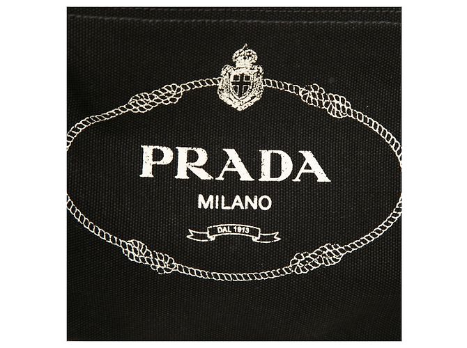 Prada Logo Wristlet Pouch aus schwarzem Canapa Canvas - Ansicht 5