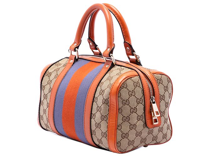 Bolso Boston Gucci Beige Small GG Canvas Web Joy - vista 2