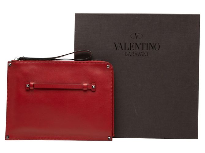 Pochette da polso Rockstud in pelle rossa Valentino Rosso - vista 7