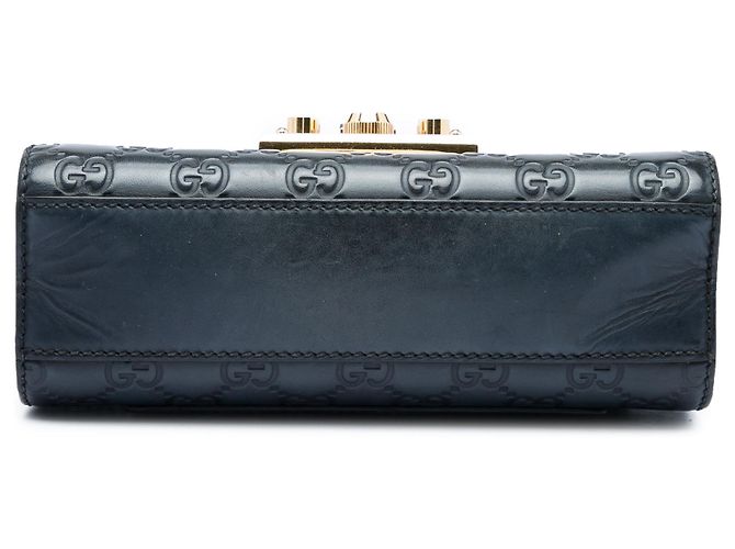 Padlock Gucci Borsa a Tracolla Small Guccissima con Lucchetto Nera Nero - vista 3