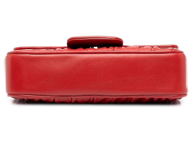 Prada Red Nappa Gaufre Chain Flap Rosso - vista 3