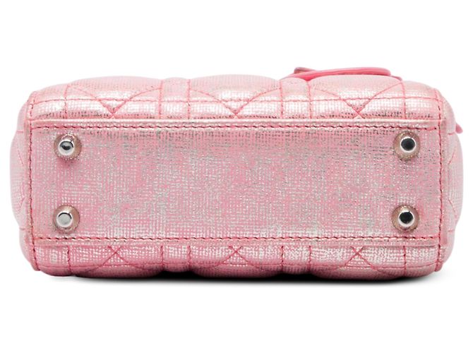 Autre Marque Dior Pink Micro Metallic Iridescent Lambskin Cannage Lady Dior Rosa - vista 3