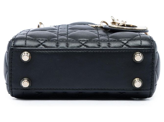 Autre Marque Dior Black Micro Lambskin Cannage Lady Dior Negro - vista 3