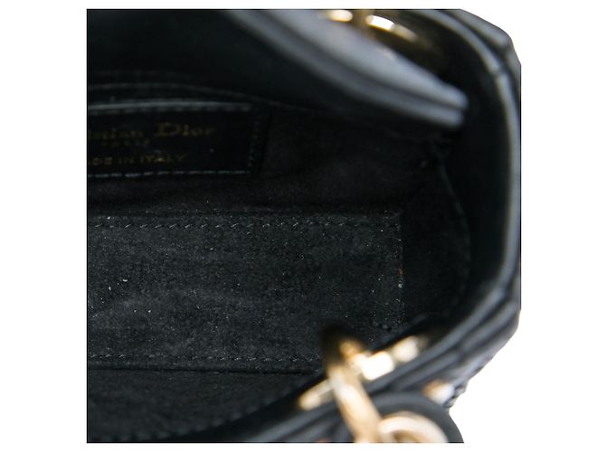 Autre Marque Dior Black Micro Lambskin Cannage Lady Dior Negro - vista 4