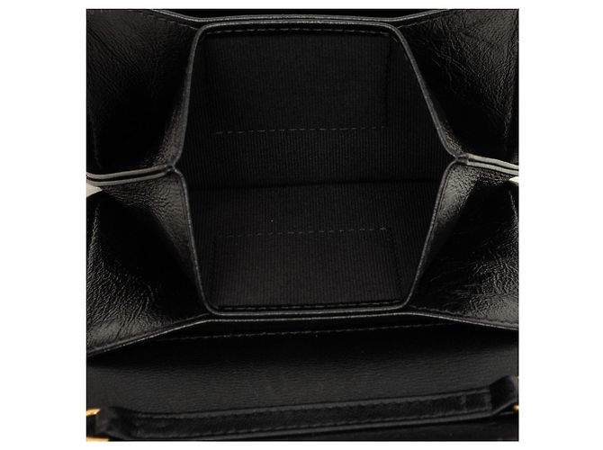 Clutch Chanel Black CC em couro de bezerro metalizado com corrente Preto - vista 4